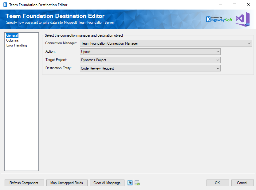 SSIS Integration Toolkit for TFS - TFS Destination Component